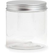 Wholesale - 8oz PLASTIC JAR W/SILVER LID